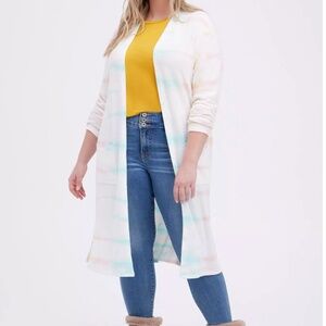 Like New Torrid Super Soft Plush Duster Open Front- Tie Dye